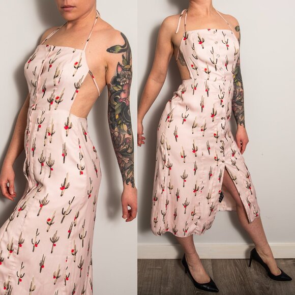 Dolce Vita Pink Backless Cacti Dress - Picture 1 of 13